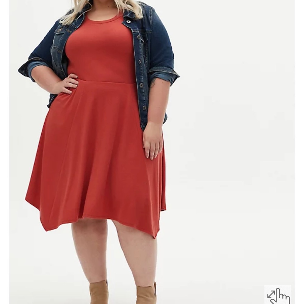 Torrid 1X MIDI SUPER SOFT RIB HANKY HEM DRESS NWT